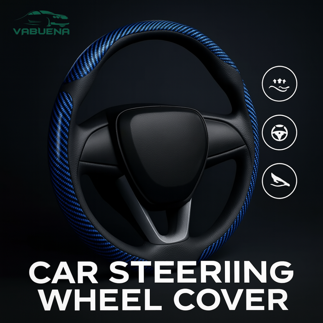 Samoz Shield - Universal Fit Anti-Slip Carbon Fiber Silicone Steering Wheel Cover