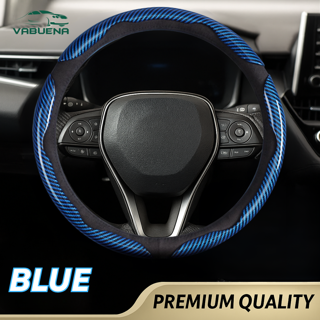 Samoz Shield - Universal Fit Anti-Slip Carbon Fiber Silicone Steering Wheel Cover