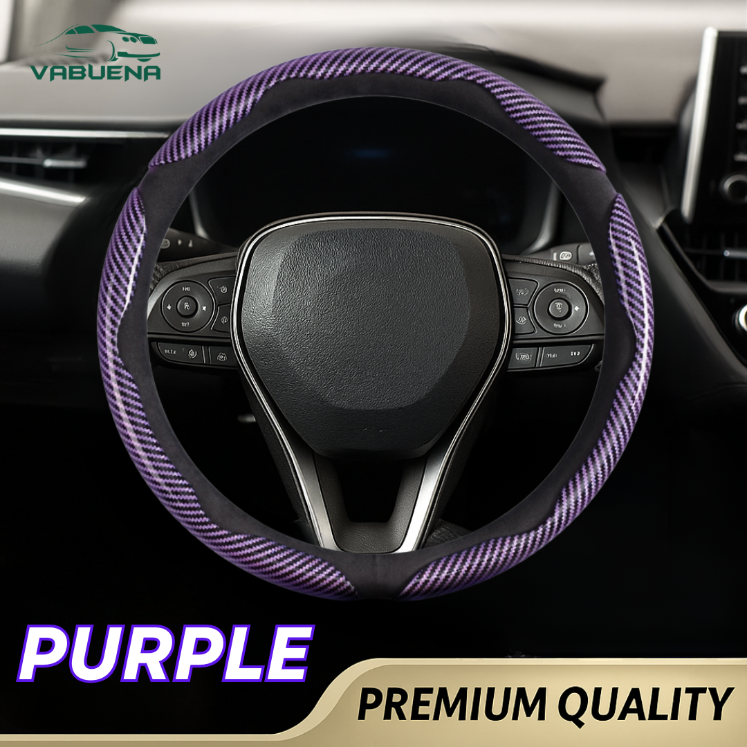 Samoz Shield - Universal Fit Anti-Slip Carbon Fiber Silicone Steering Wheel Cover