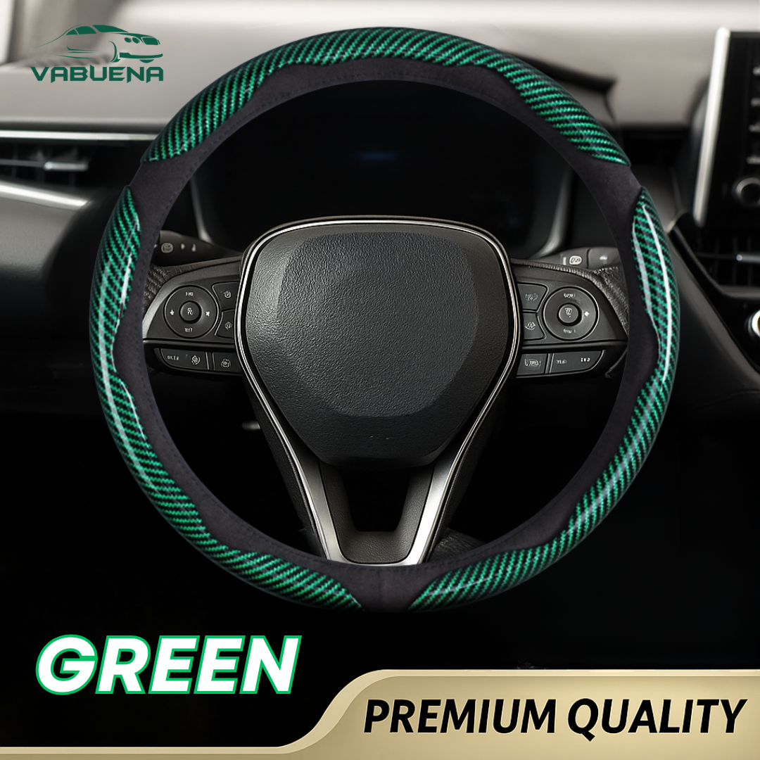 Samoz Shield - Universal Fit Anti-Slip Carbon Fiber Silicone Steering Wheel Cover